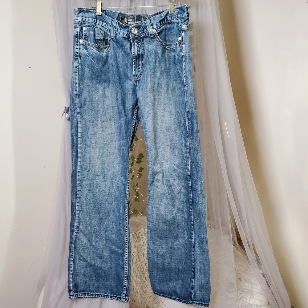 Vtg Helix Jeans 36x34 Blue Boot Cut Embroidered‎ Y2K Retro Western Fits 37x32